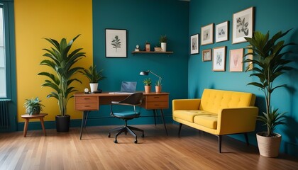 Photo modern style interior room 3d illustration