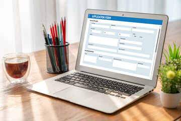 Poster - online application form for modish registration on the internet website