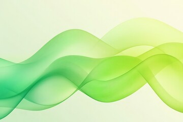 Wall Mural - bright green abstract waves with a smooth gradient effect