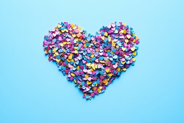 Heart Shaped Confetti. Beautiful Colors Celebrating Valentine's Day