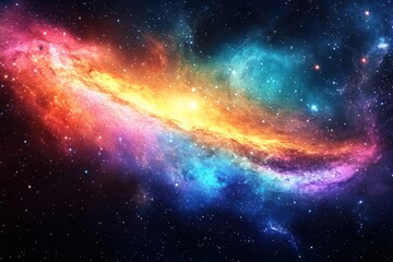 Wall Mural - dynamic galaxy scene with intense colors and swirling stardust