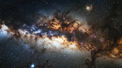Wall Mural - expansive milky way galaxy with stars and swirling cosmic clouds