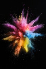 Wall Mural - Explosion colored powder on black wallpaper background