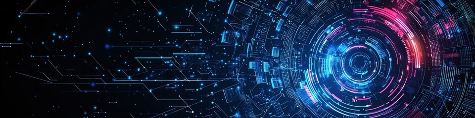 Wall Mural - high-tech abstract background with digital elements, futuristic vibes