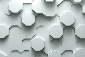 Wall Mural - light gray background wallpaper with a geometric pattern hexagons