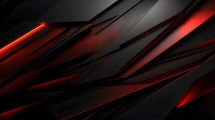 Wall Mural - 3d rendering of black and red abstract geometric background. Scene for advertising, technology, showcase, banner, game, sport, cosmetic, business, metaverse. Sci-Fi Illustration. Product display