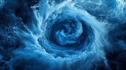 Wall Mural - abstract swirling blue and white cloud-like pattern, reminiscent of a vortex or swirling galaxy.