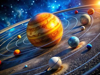 stunning solar system model displaying planets and their orbits for educational and decorative purpo