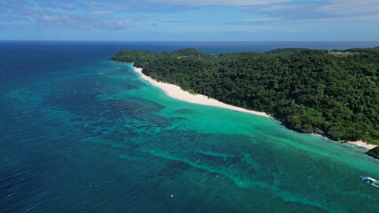 Wall Mural - aerial view of beautiful tropical sandy beach