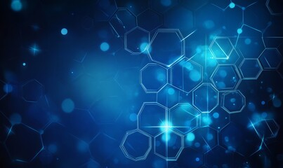 Abstract technology or medical background with hexagons shape pattern molecular structure