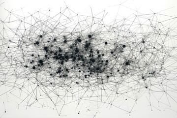 Leinwandbilder - Abstract representation of interconnected nodes and lines illustrating a complex network structure in a vibrant color scheme