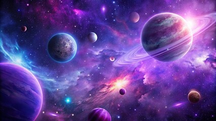 Wall Mural - beautiful purple space background. sci-fi cosmic wallpaper.
