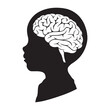 © Nass Studio - Silhouette of a child with a brain shape isolated on white background. Vector illustration