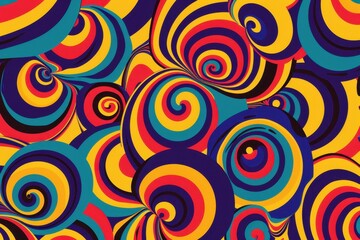 Leinwandbilder - Colorful abstract waves with intricate patterns create a vibrant display, showcasing creativity and movement against a dark backdrop, ideal for artwork or design inspiration