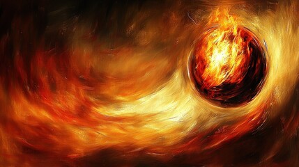 Poster - Vibrant Crystal Ball in Anime Style with Radiant Glow