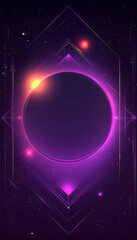 Sticker - Abstract purple cosmic geometric design, futuristic and sci-fi themed.