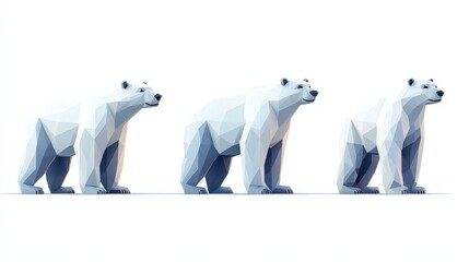 Poster - Playful Low Poly Divider Icons Set for Website Design - Minimalist Toyism Imagery