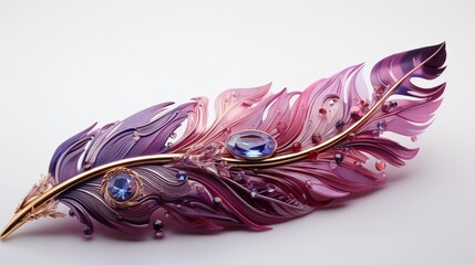 Wall Mural - The Regal Quill: A Purple Pens Elegance. On a White or Clear Surface PNG Transparent Background.