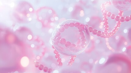 Sticker - a pink background with bubbles