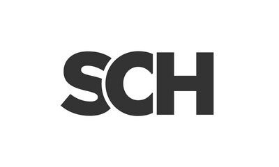 Poster - SCH logo design template with strong and modern bold text. Initial based vector logotype featuring simple and minimal typography. Trendy company identity.