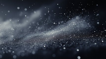 Wall Mural - sparkle, glowing glitter wave in black background grainy gradient noise texture poster banner backdr