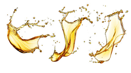 Poster - Dynamic Display of Falling Oil Splashes on White Generative AI