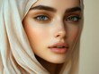 © MaMaKe - Close-up portrait of a beautiful woman wearing a hijab.
