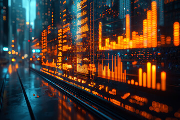 Poster - A business using AI to analyze market trends and make data-driven decisions to stay ahead of the competition. Concept of business strategy.
