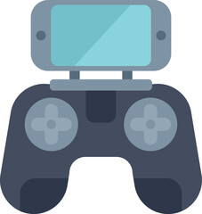 Poster - Smartphone holding drone remote control icon illustration featuring a smartphone attached to a remote control