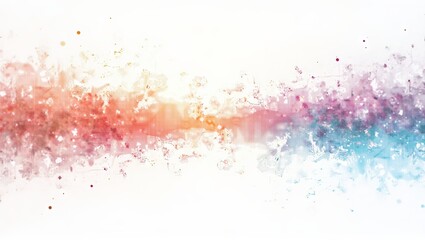 Generative, AI, abstract colorful network connections with dots and lines on white background, technology concept, digital, communication.

