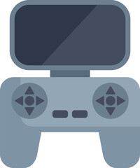 Poster - remote control with joysticks and buttons is transmitting control signals to the drone