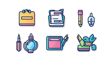 Poster - Colorful Back to School Icons Set Displayed on a Clean Background Generative AI