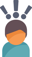 Poster - stylized graphic of a person with three exclamation points over their head, symbolizing many ideas