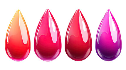 Poster - Colorful Drops in Gradient Shades of Red on a White Background Generative AI
