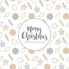 Wall Mural - merry christmas and happy new year retro banner template, greeting card. vector background with chri