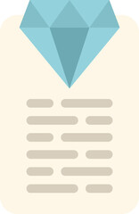 Poster - blue diamond is sitting on top of a document with text, representing a valuable contract or certific