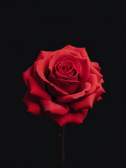 Canvas Print - single red rose