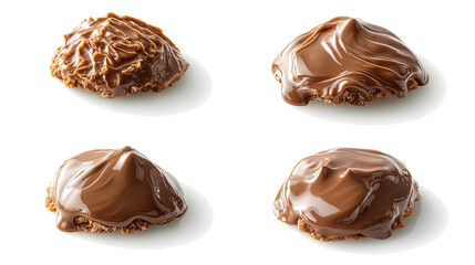 Poster - Delicious Melting Chocolate Bursts Set Against a White Background Generative AI