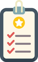 Poster - Clipboard showing completed checklist and star icon, symbolizing achievement and success