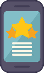 Poster - Smartphone is showing a customer review with a five stars rating system