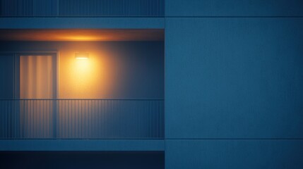 Poster - Urban Apartment Balcony Lights at Dusk