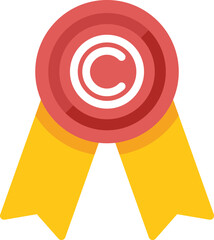 Poster - Copyright symbol with a ribbon is representing the concept of intellectual property protection