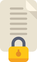 Fototapete - Yellow lock is securing an important confidential data file document