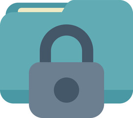 Sticker - Padlock is securing a folder containing important documents and data