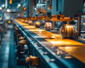 Aufkleber - Hightech machinery in an industrial factory producing paperboard, showcasing the innovation and scale of paperboard manufacturing
