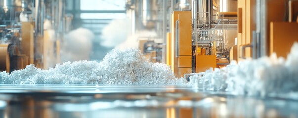 Poster - Closeup of machinery in action within a factory, demonstrating the production of paperboard and the complexity of manufacturing processes