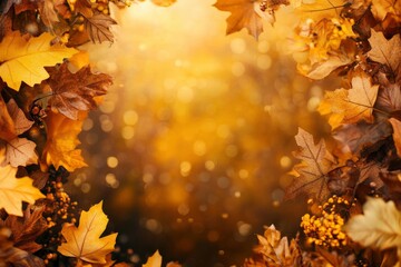 Wall Mural - Autumn background of free space for your decoration and golden colors of autumn time - generative ai