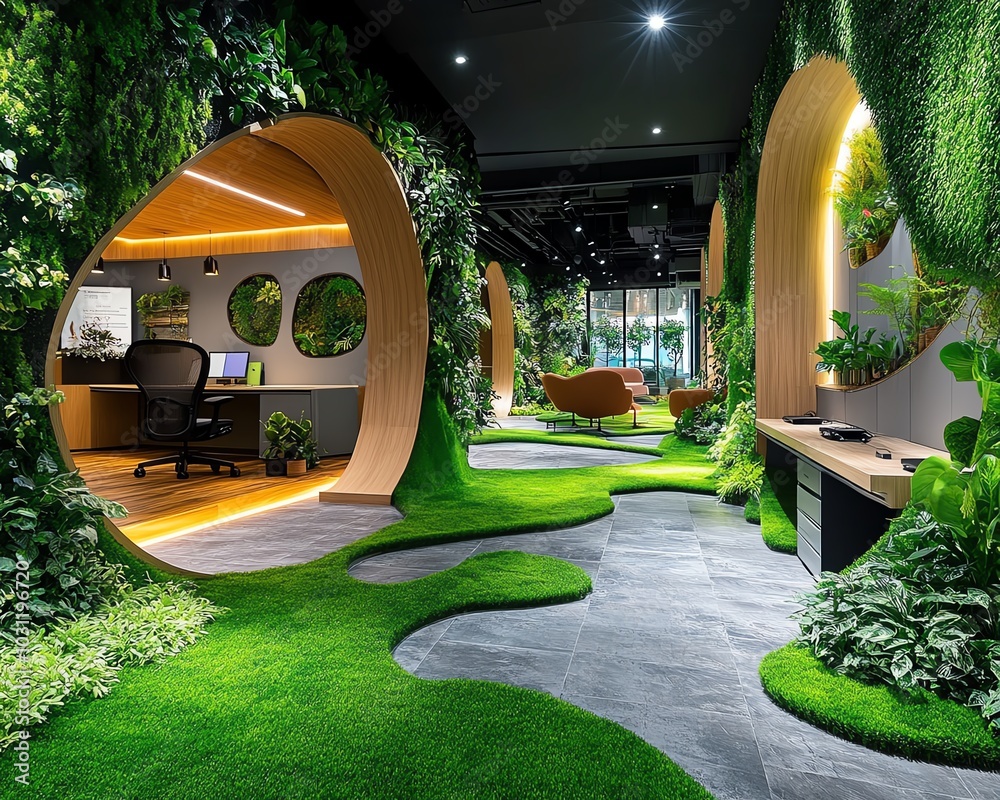 A vibrant office space of an ESG consulting firm decorated with ...