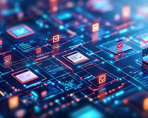 Aufkleber - Creative depiction of a digital security interface