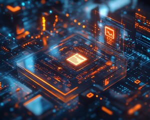 Aufkleber - Creative depiction of a digital security interface